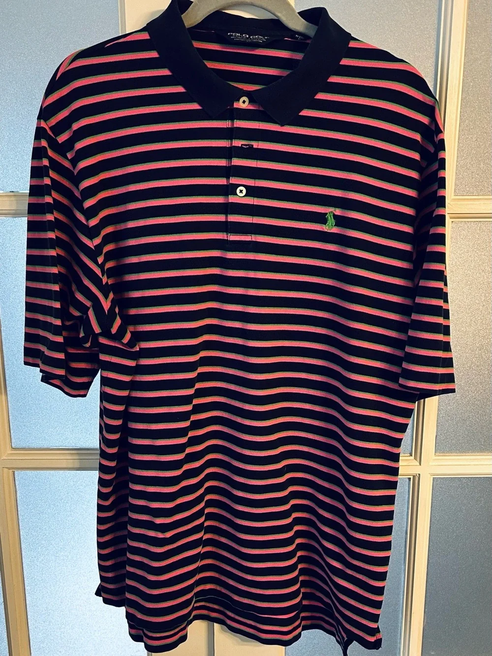 Ralph Lauren Navy & Pink Striped Polo Shirt